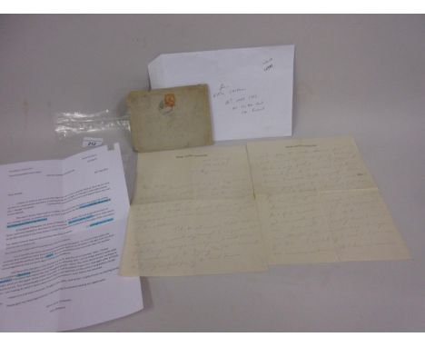 Eric Earle Shipton C.B.E. (English Himalayan mountaineer 1907-1977), handwritten letter on Mount Everest headed paper posted 