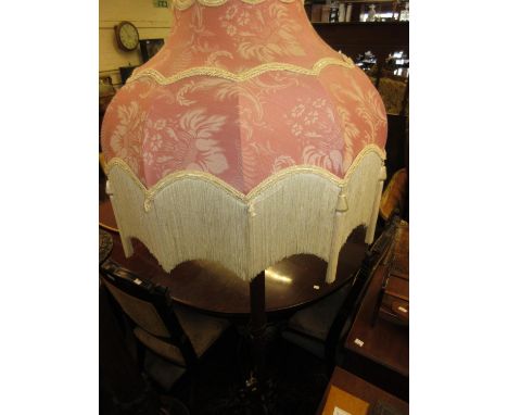 Mid 20th Century Chinese hardwood lamp standard with shade 