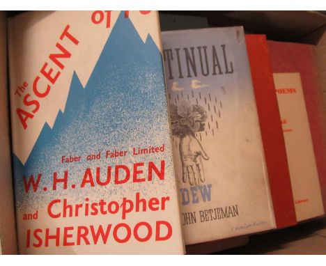 Approximately sixty one volumes - mainly First Editions, 1920's / '30's poets including: John Betjeman, T.S. Eliot, D.H. Lawr