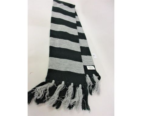 Limited Edition ' Harry Potter Hogwarts School Scarf ' in green and grey, bearing a label ' Property of Hogwarts ', Warner Br