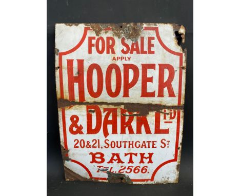 A Hooper &amp; dark Ltd. Southgate Street, Bath For Sale enamel sign, 18 x 24".