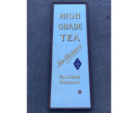 A large advertising mirror for John Esslemont Tea, 24 x 72".