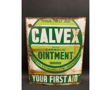 A Calvex Brand Carbolic Ointment enamel sign, 20 x 24 1/2".
