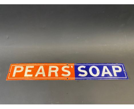 A Pears' Soap enamel strip sign, restored, 18 1/2 x 2 3/4".