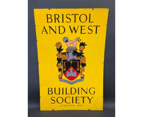 A Bristol And West Building Society rectangular double sided enamel sign, 23 1/2 x 35 1/2".
