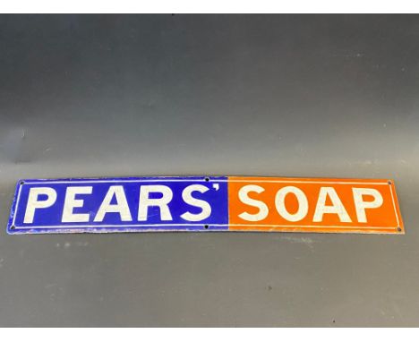 A Pears' Soap enamel strip sign, restored, 18 1/2 x 2 3/4".