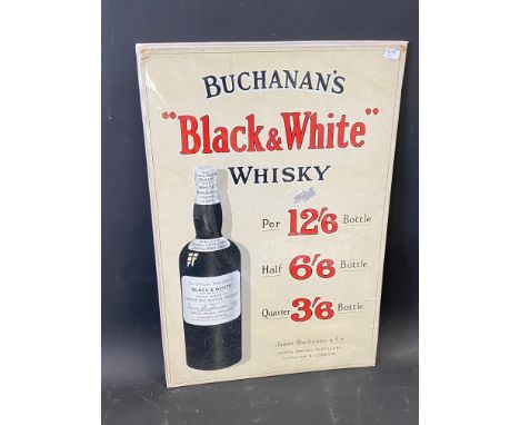 A Buchanan's 'Black &amp; White' Whisky pictorial showcard, 12 x 18".