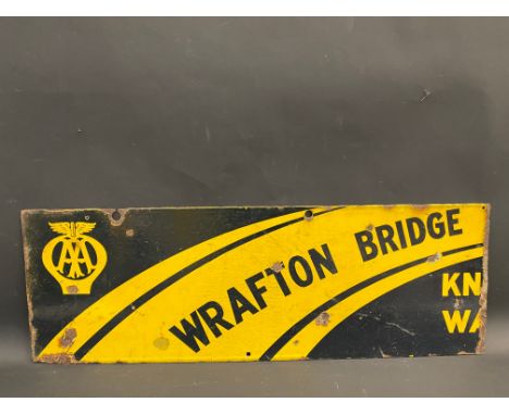 An AA Wrafton Bridge/Knowle Water double sided enamel sign by Franco, 29 1/2 x 10".