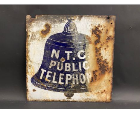 An N.T.C. Public Telephone double sided enamel sign, by Willing &amp; Co., 19 x 19".