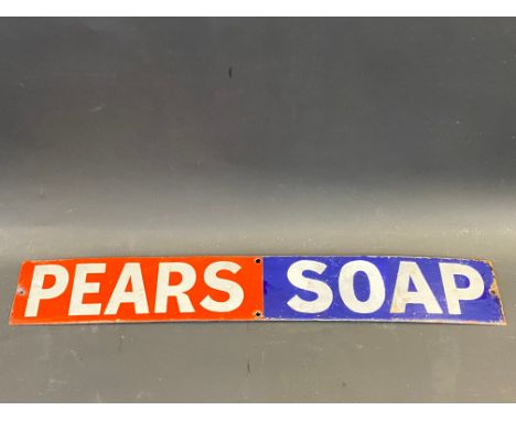 A Pears' Soap enamel strip sign, restored, 18 1/2 x 2 3/4".