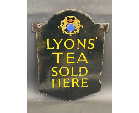 A Lyons Tea Sold Here double sided enamel sign, 18 x 24".
