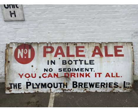A very large No.1 Pale Ale, Plymouth Breweries rectangular enamel sign, 120 x 48 1/2".