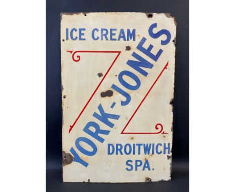 A York-Jones Droitwich Spa Ice Cream enamel sign, 20 x 30".