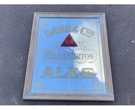 A large Bass &amp; Co.s Pale &amp; Burton Ales pub advertising mirror, 43 x 51".