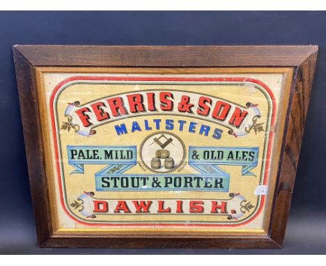 A Victorian Ferris &amp; Son Maltsters Pale, Mild &amp; Old Ales of Dawlish brewery lithographic showcard by James Pilks &amp