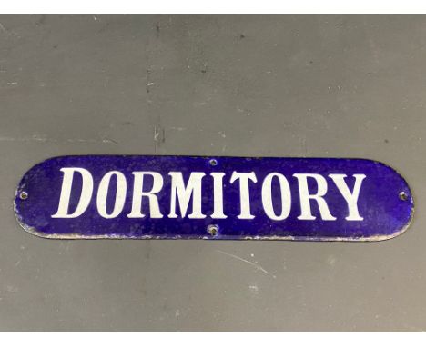 A small Dormitory enamel sign, in excellent condition, 13 x 3".