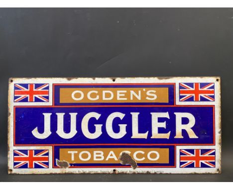 An Ogden's Juggler Tobacco rectangular enamel sign, 22 x 10".