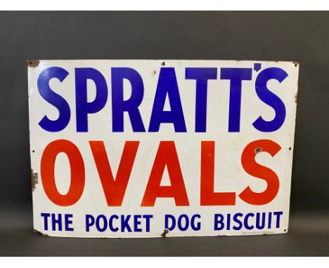 A Spratt's Ovals 'The Pocket Dog Biscuit' enamel sign by Wood &amp; Penfold Ltd, 30 x 20".