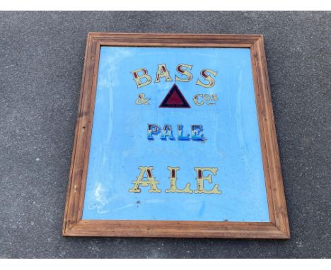 A large Bass Pale Ale pub advertising mirror, 48 x 54 1/2".
