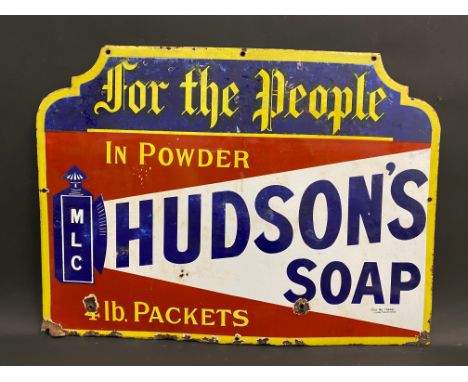 A Hudson's Soap 'For The People' enamel sign, by Chromo, 27 x 19 3/4".