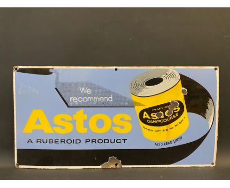 An Astos dampcourse by Ruberoid enamel sign, 24 x 12".