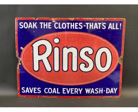 A Rinso rectangular enamel sign, 24 x 18".