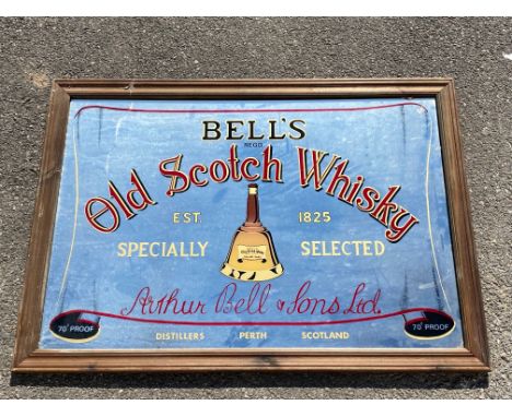 A reproduction Bell's Old Scotch Whisky advertising mirror, 35 x 25".