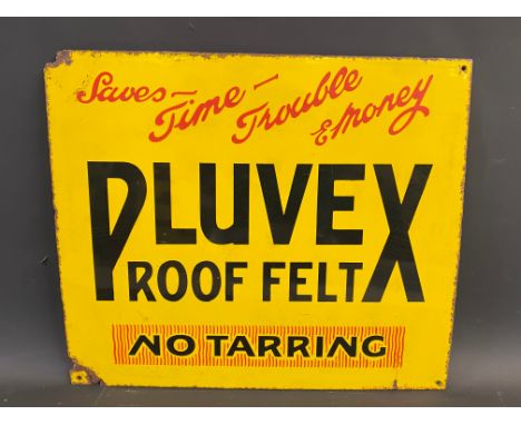 A Pluvex Roof Felt enamel sign by Willing's, 21 x 18".
