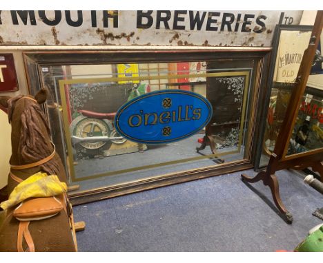 A very large pub advertising mirror for O'Neill's, 77 1/2 x 46".
