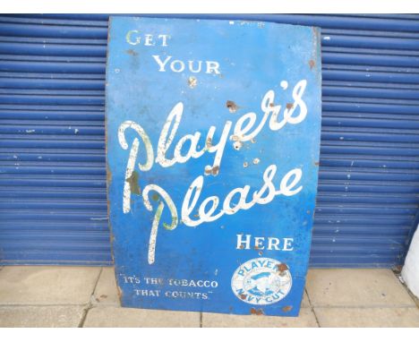A large Player's Please enamel sign, 37 x 57".