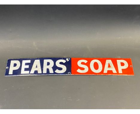 A Pears' Soap enamel strip sign, restored, 18 1/2 x 2 3/4".