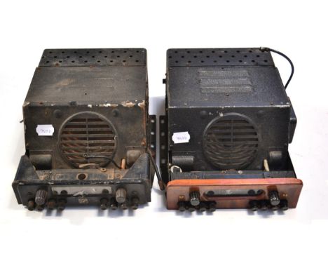 A Vintage HMV Car Radio, removed from a Bentley, labelled Radio Mobile L6d, serial no.4241, model no.100; and A Later Example