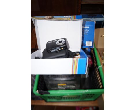 Security Lamp, battery charger, digital camera and collectables books