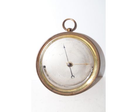 Early brass aneroid barometer/Fahrenheit's thermometer Diameter 12 cm