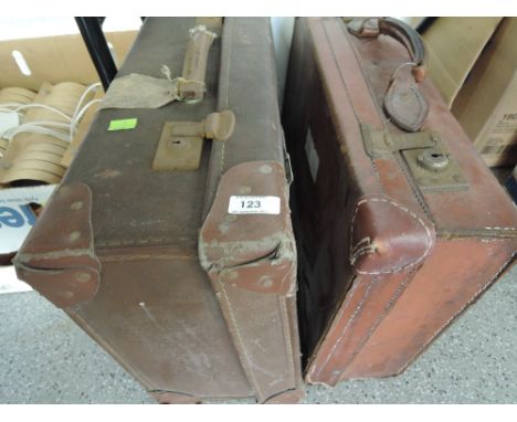 Two vintage composite suitcases