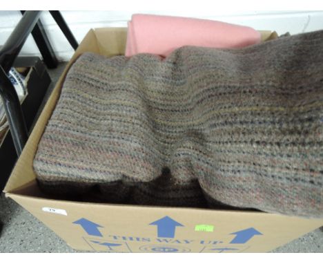A selection of vintage blankets and bedding