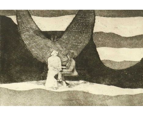 Angela Lemaire (b.1944)"Butterflies of Past Days"Signed and dated 1974, inscribed, etching and aquatint, together with an eng