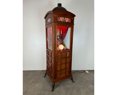 Large 20th Century Fortune Teller Arcade Machine. Partially restored, cabinet is in very good condition, lights are working, 