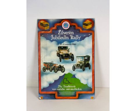 Dutch PAC Silver Anniversary Rally 1980 poster glued on pressed cardboard. Fair condition some wear, previous mounting holes,