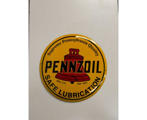 Pennzoil enamel sign. Reproduction. Dimensions (H x W x D): 41 x 41 x 1 cm. Condition: Excellent. Location: The Netherlands, 