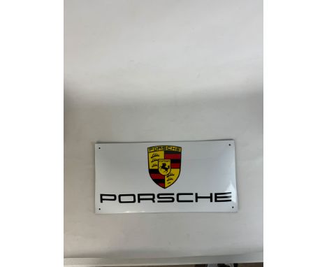 Porsche enamel sign. Reproduction. Dimensions (H x W x D): 30 x 60 x 2 cm. Condition: Excellent. Location: The Netherlands, T