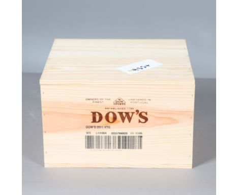 6 bottles of Dow's Vintage Port 2011, 750ml and in an unopened wooden case. Case 33cms by 29cms *Part of a large private coll