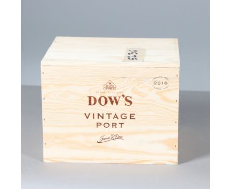 12 bottles of Dow's Vintage Port 2016, 375ml and in an unopened wooden case. Case 33cms by 29cms *Part of a large private col