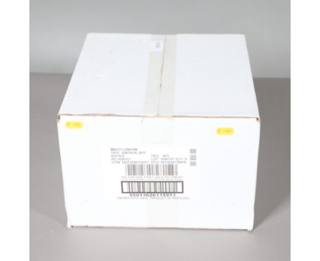 A set of six bottles of Taylor's Vintage Port 2017, 750ml and in an unopened cardboard box. Box 33cms by 29cms *Part of a lar