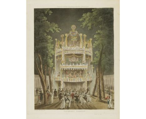 After Thomas Rowlandson (1756-1827) andAugustus Charles Pugin (1762-1832)VAUXHALL GARDEN;GUILDHALL;WEST INDIA DOCKS;CUSTOM HO