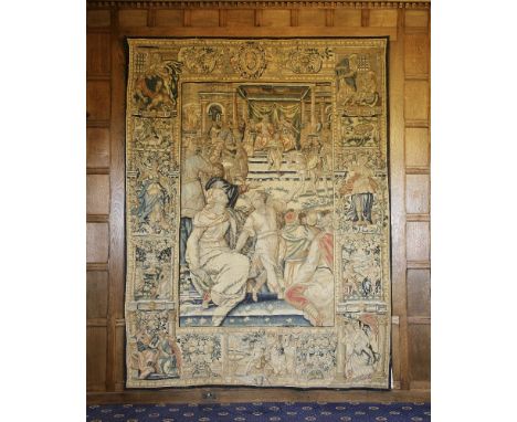 Lots 305 to 310THE STORY OF JULIUS CAESAR AND CLEOPATRAA set of six (part of eight) Brussels historical tapestries, c.1560, a