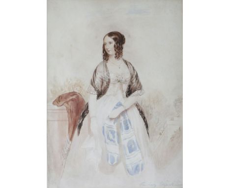 Circle of George Richmond (1809-1896)PORTRAIT OF THE MARQUIS OF WESTMINSTER, THREE-QUARTER LENGTH, IN A BROWN CLOAK, BY A PIL