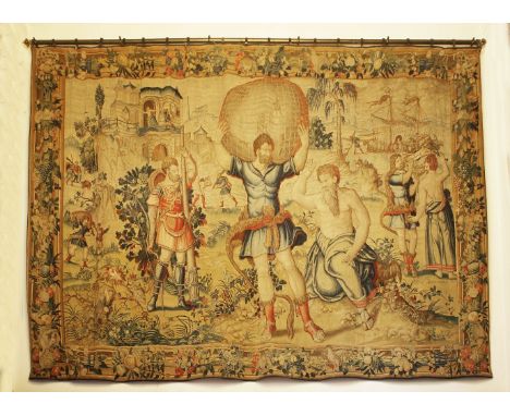 A Brussels mythological tapestry,The Labours of Hercules: (5) Hercules and Atlas,probably mid-16th century, possibly the work