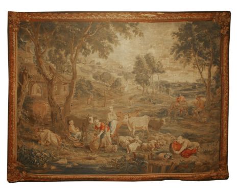 A Brussels tapestry,mid-18th century, attributed to Pieter and Frans van der Borght, after David Teniers II, depicting a past