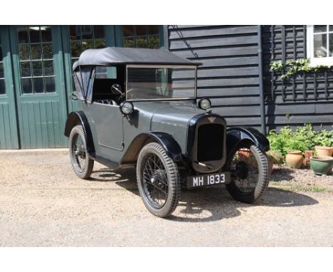 Registration No: MH 1833 Chassis No: 6634 MOT: ExemptA notably early and charming 'pram hood' exampleAn ideal candidate for V